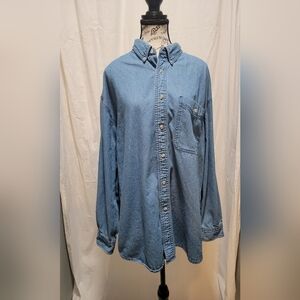 Wrangler Blue Casual Button Down Shirt